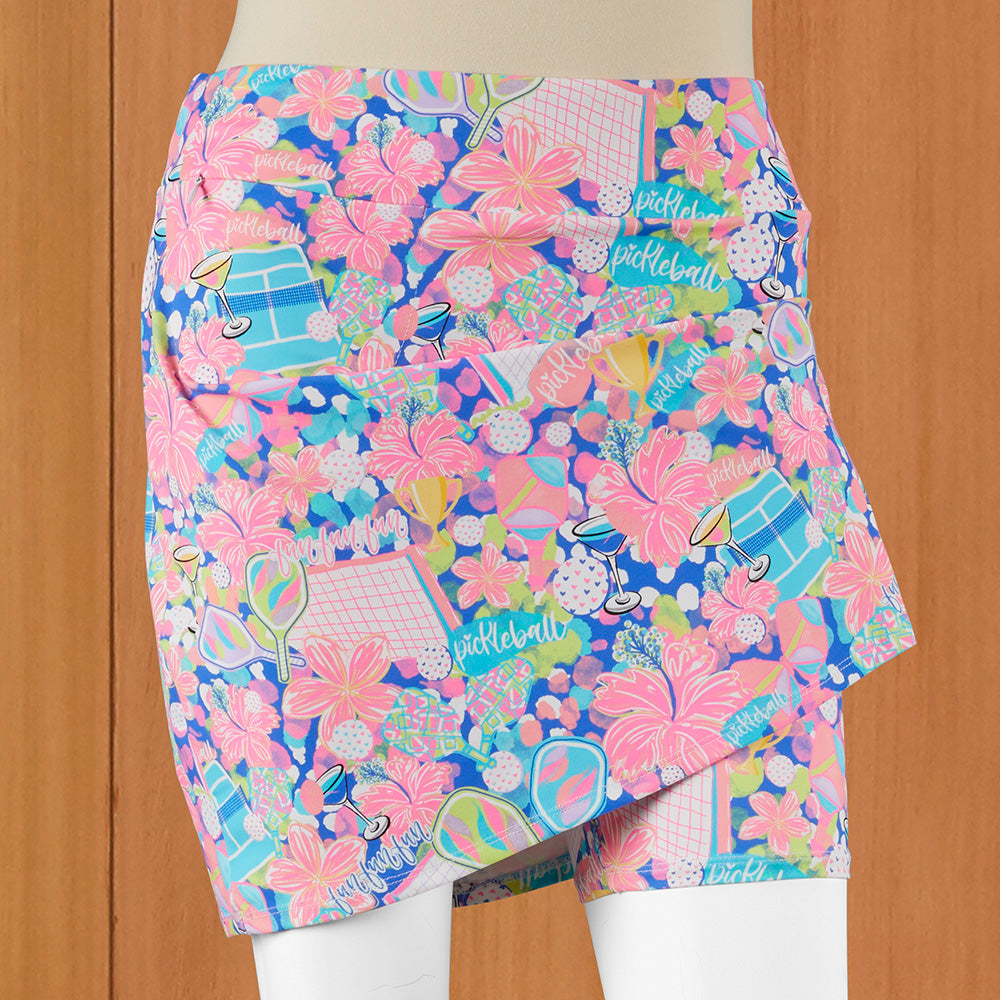 LuLu-B Women's Pull-On Sun Protection Sport Skort, Pickleball