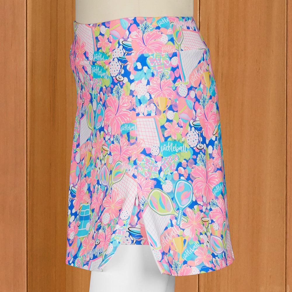 LuLu-B Women's Pull-On Sun Protection Sport Skort, Pickleball