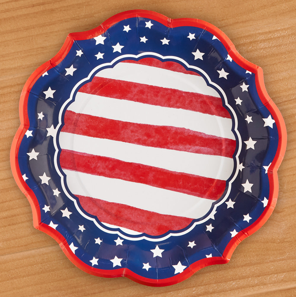 Sophistiplate Wavy Paper Plates, USA Flag