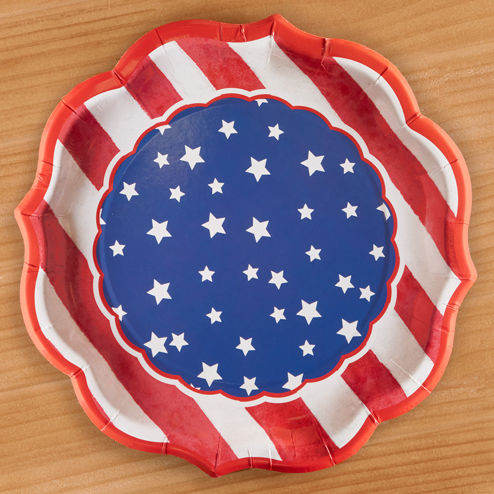 Sophistiplate Wavy Paper Plates, USA Flag