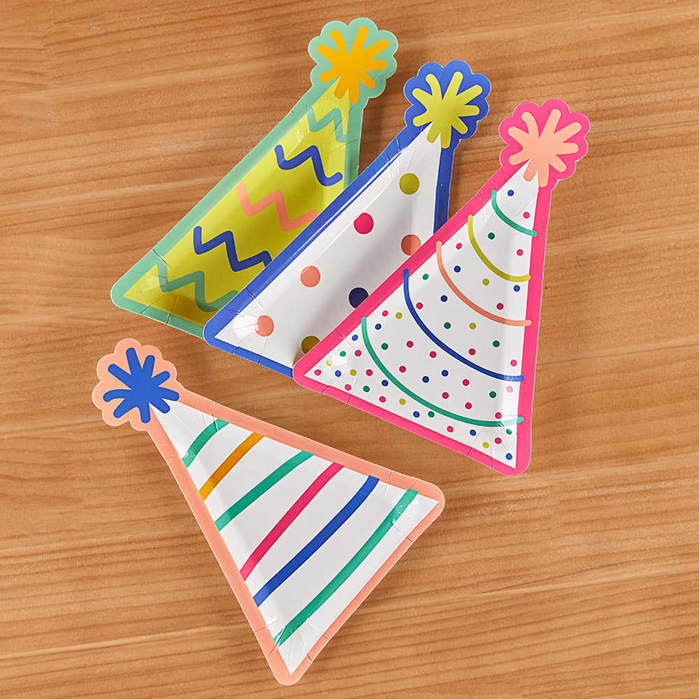 Sophistiplate Wavy Paper Plates, Birthday Party Hats