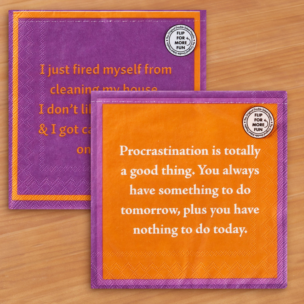Drinks on Me Cocktail Napkins, Procrastinate