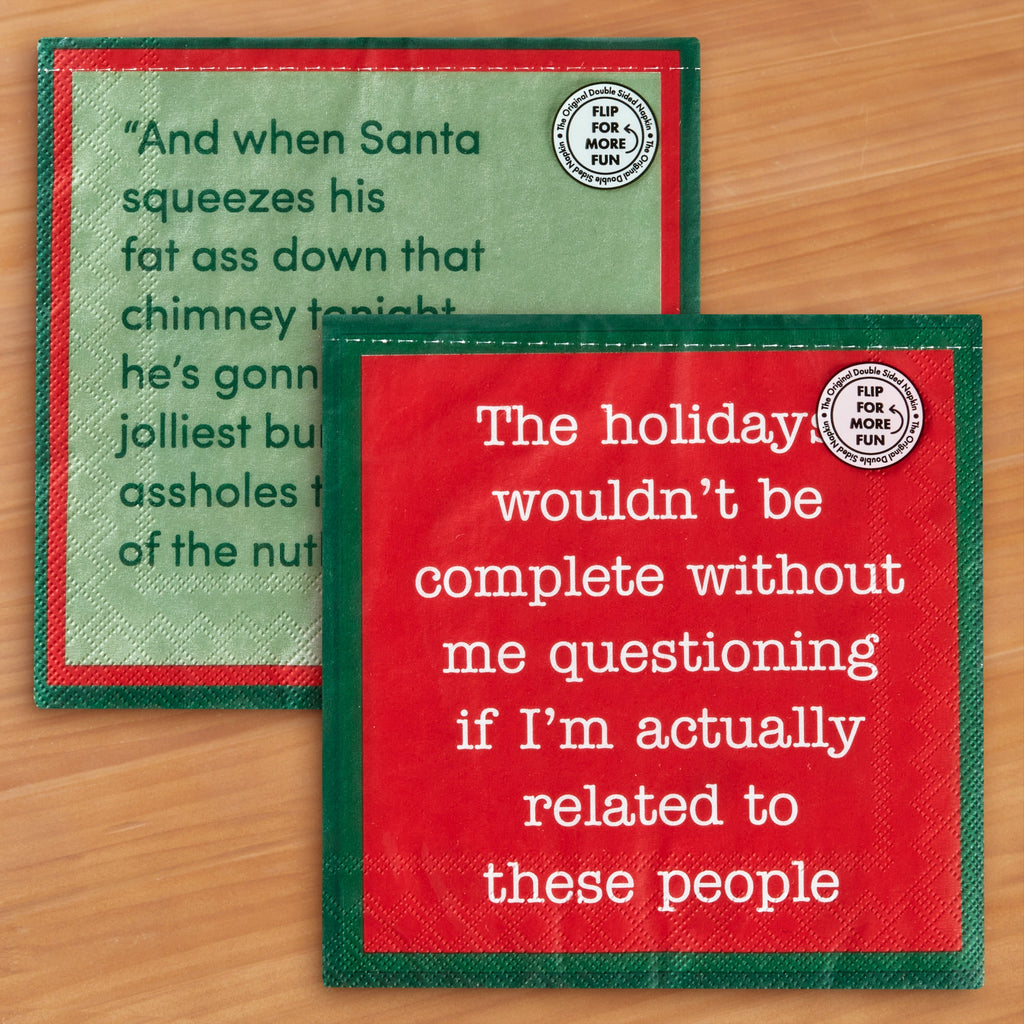 Drinks on Me Cocktail Napkins, Christmas Chimney