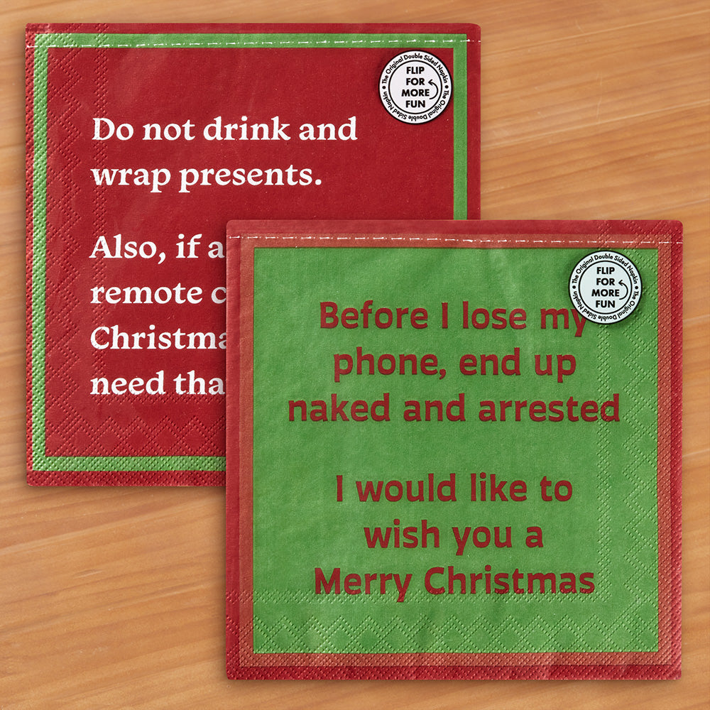Drinks on Me Cocktail Napkins, Christmas Remote