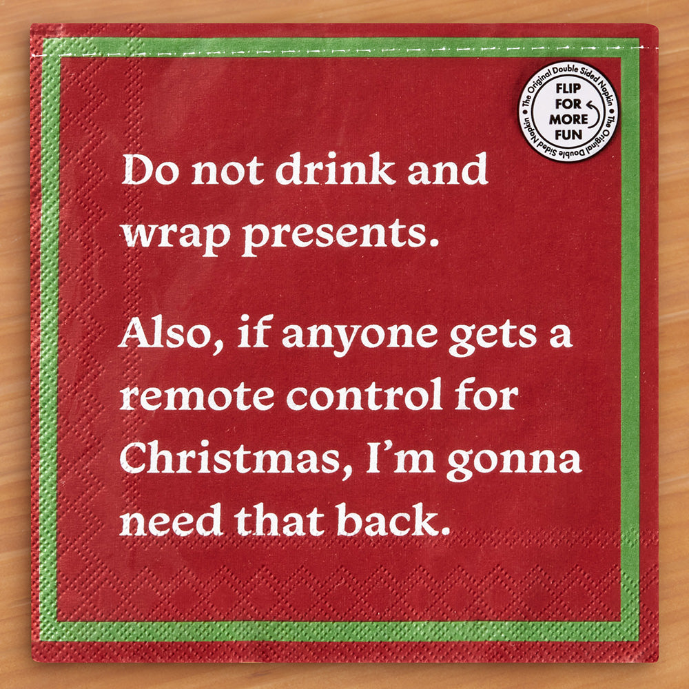 Drinks on Me Cocktail Napkins, Christmas Remote