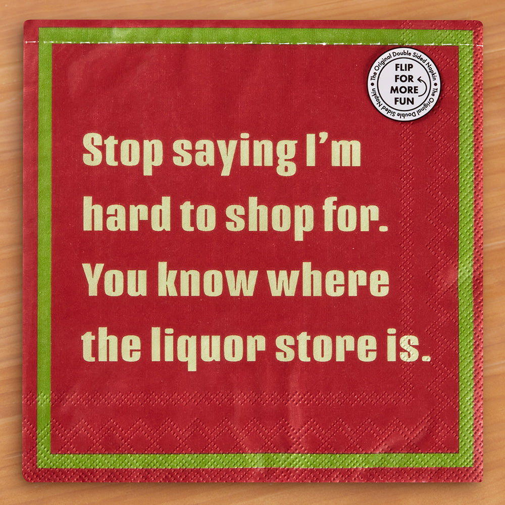 Drinks on Me Cocktail Napkins, White Christmas