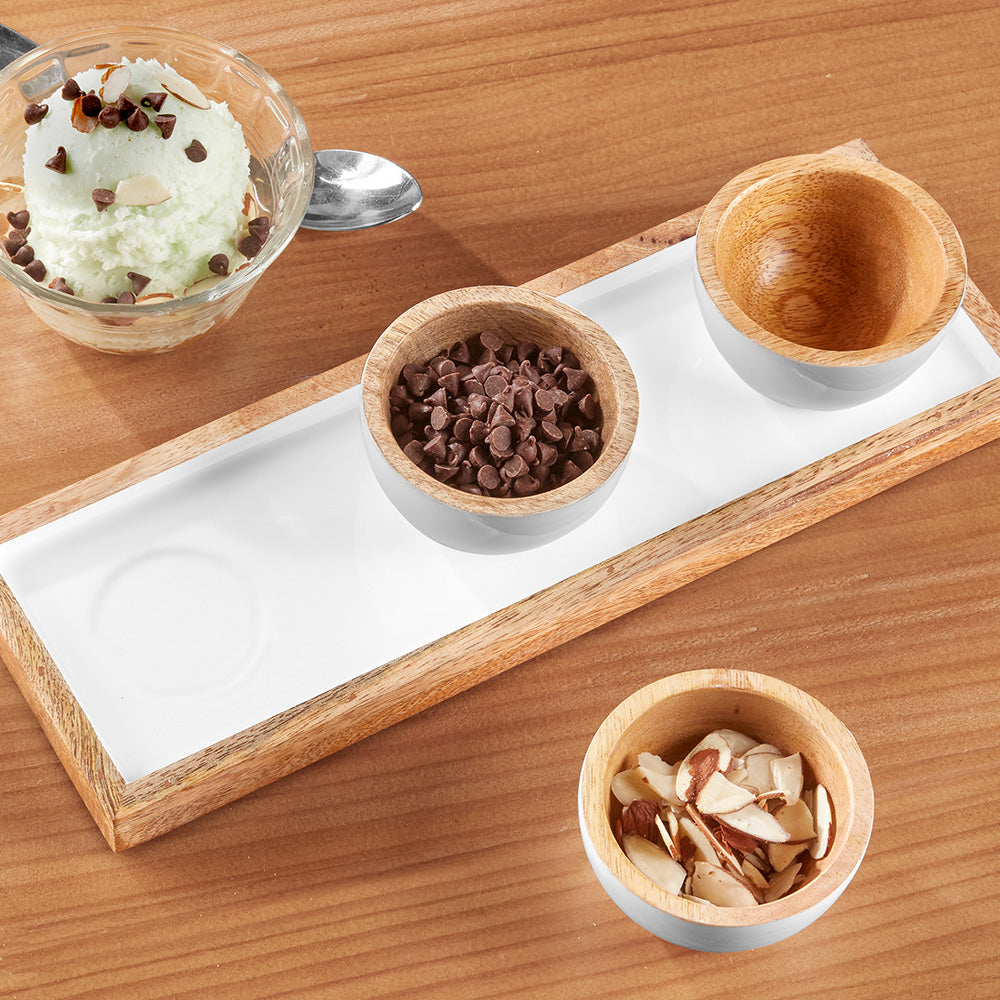 Be Home Madras Enameled Mango Dipping Bowl Set