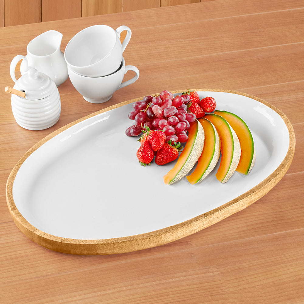 Be Home Madras Enameled Mango Platter