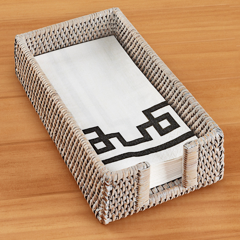 Burma Whitewashed Rattan Guest Towel Holder