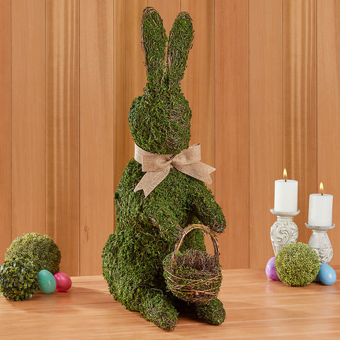 Mossy Twig Bunny with Basket