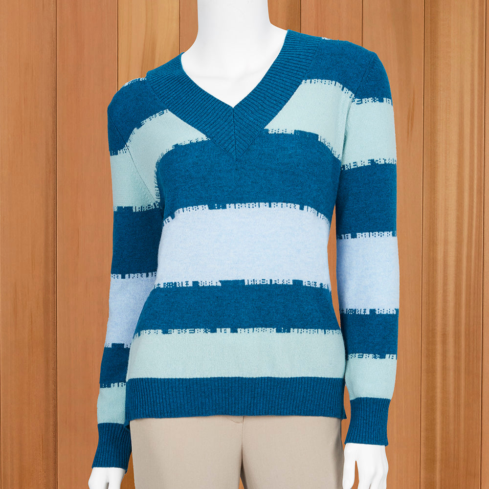 Kinross Women's Striped V-Neck Pullover