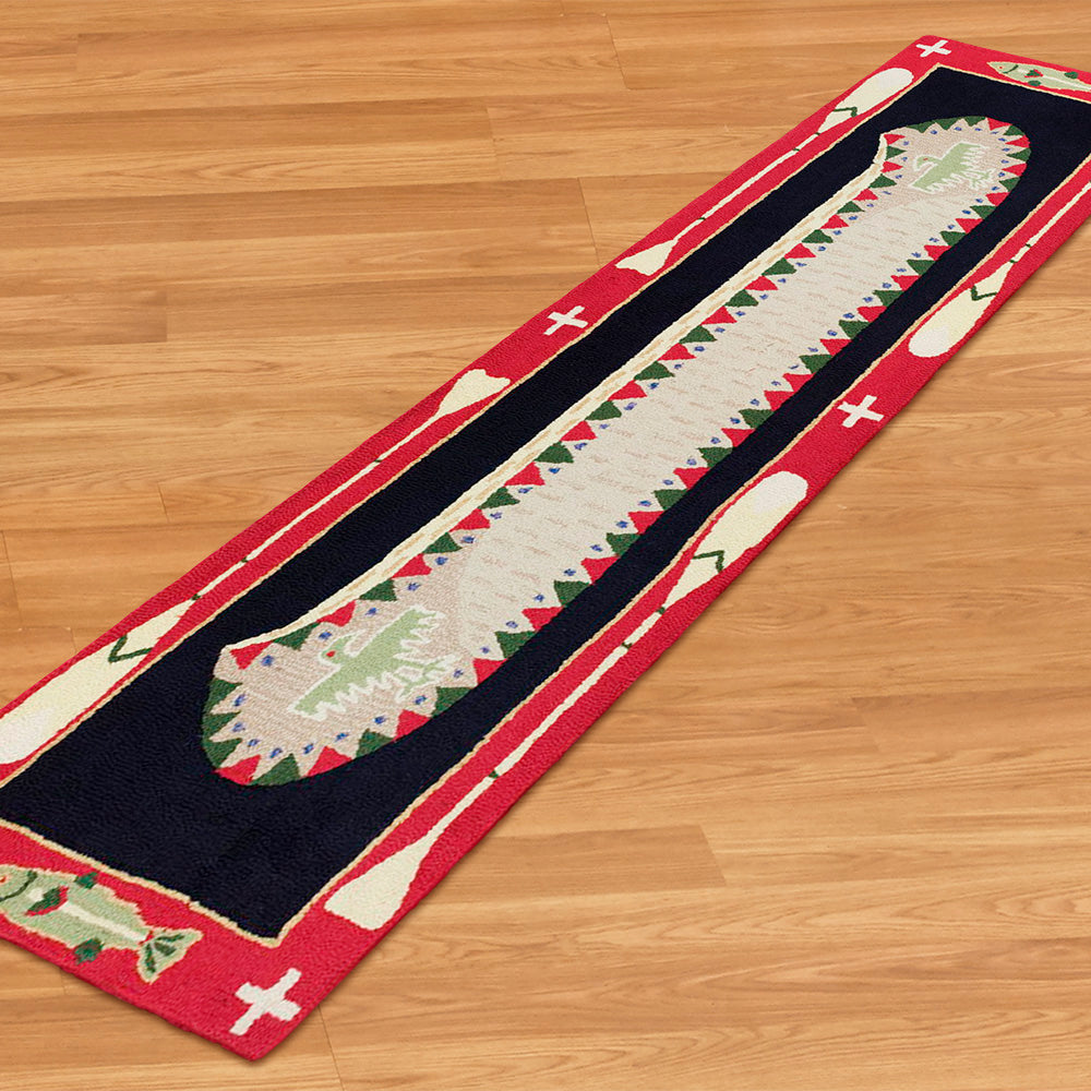 Chandler 4 Corners 30" x 8' Hooked Runner, Red Long Boat