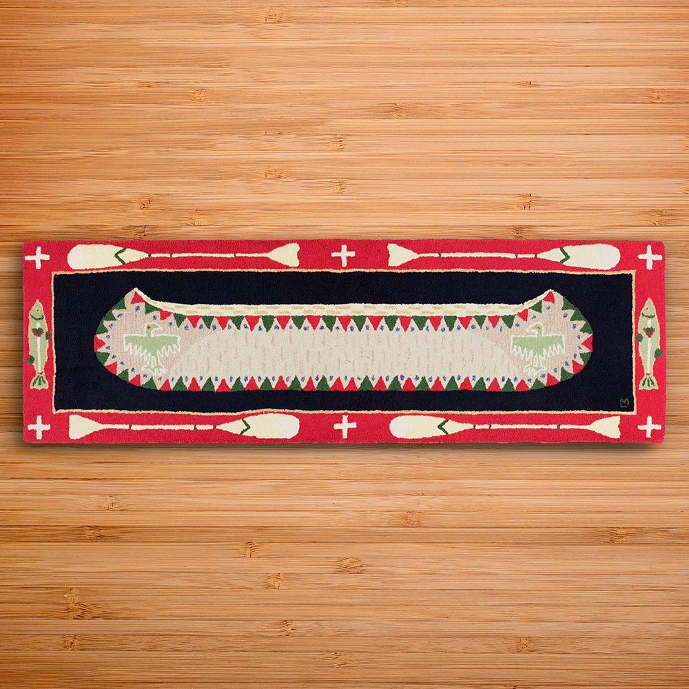 Chandler 4 Corners 30" x 8' Hooked Runner, Red Long Boat
