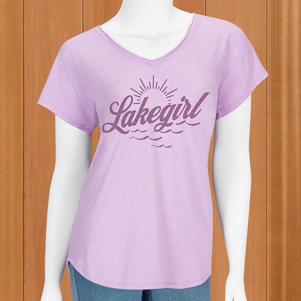 Lakegirl Women's Sunrise V-Neck Tee