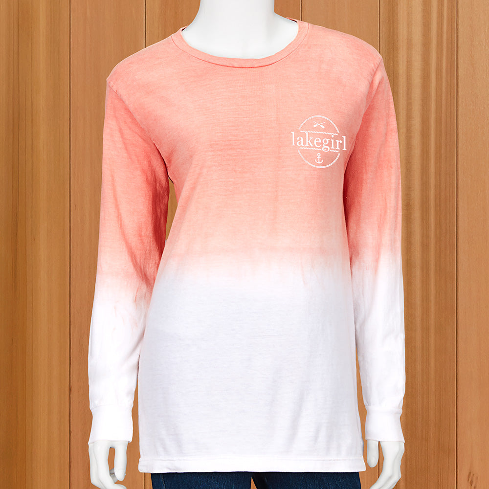 Lakegirl Women's Ombré Long Sleeve Tee
