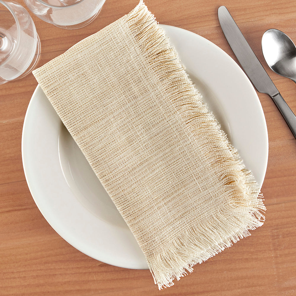 Kim Seybert Fringe Linen Dinner Napkins – To The Nines Manitowish Waters