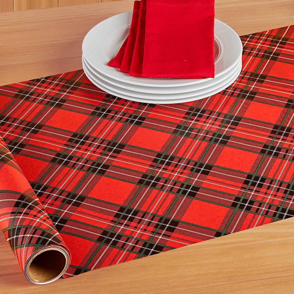 Hester & Cook Paper Table Runner, Winter Plaid