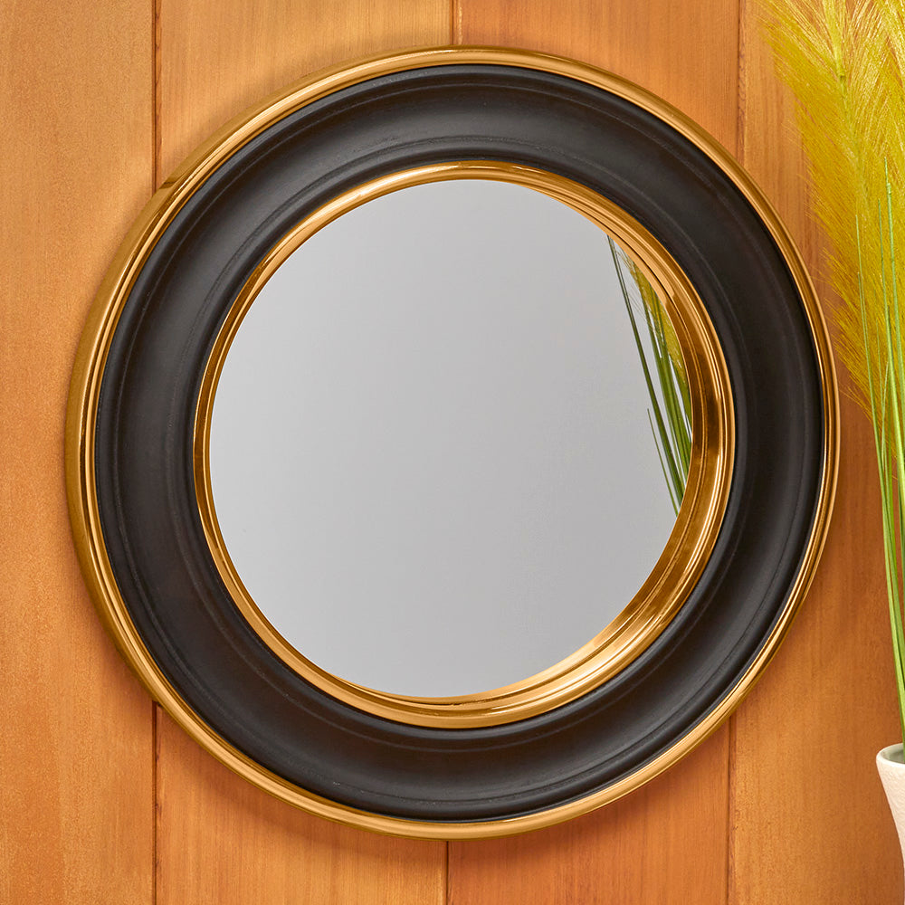 Leather-Framed Wall Mirror