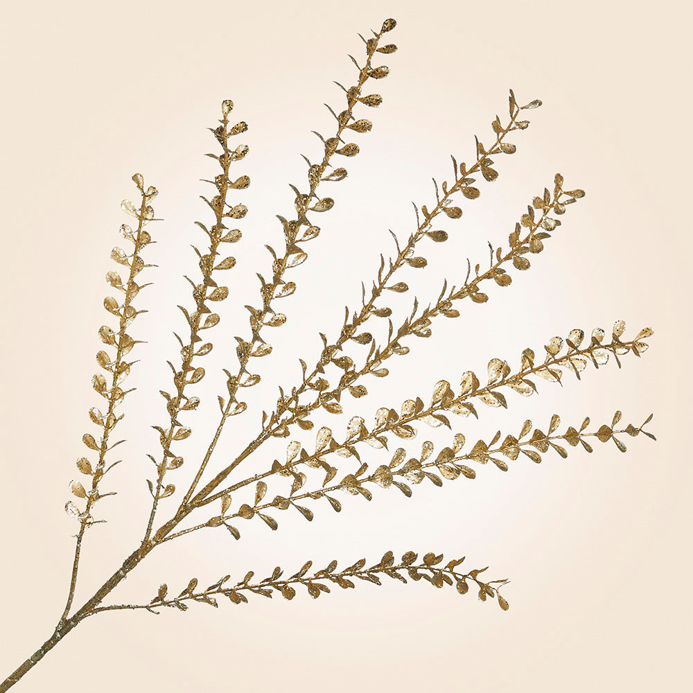 Faux Glittered Tiny Leaves Stem, 31"