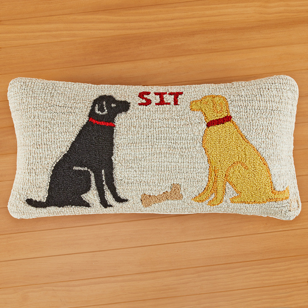Chandler 4 Corners 30" x 15" Hooked Pillow, Sit