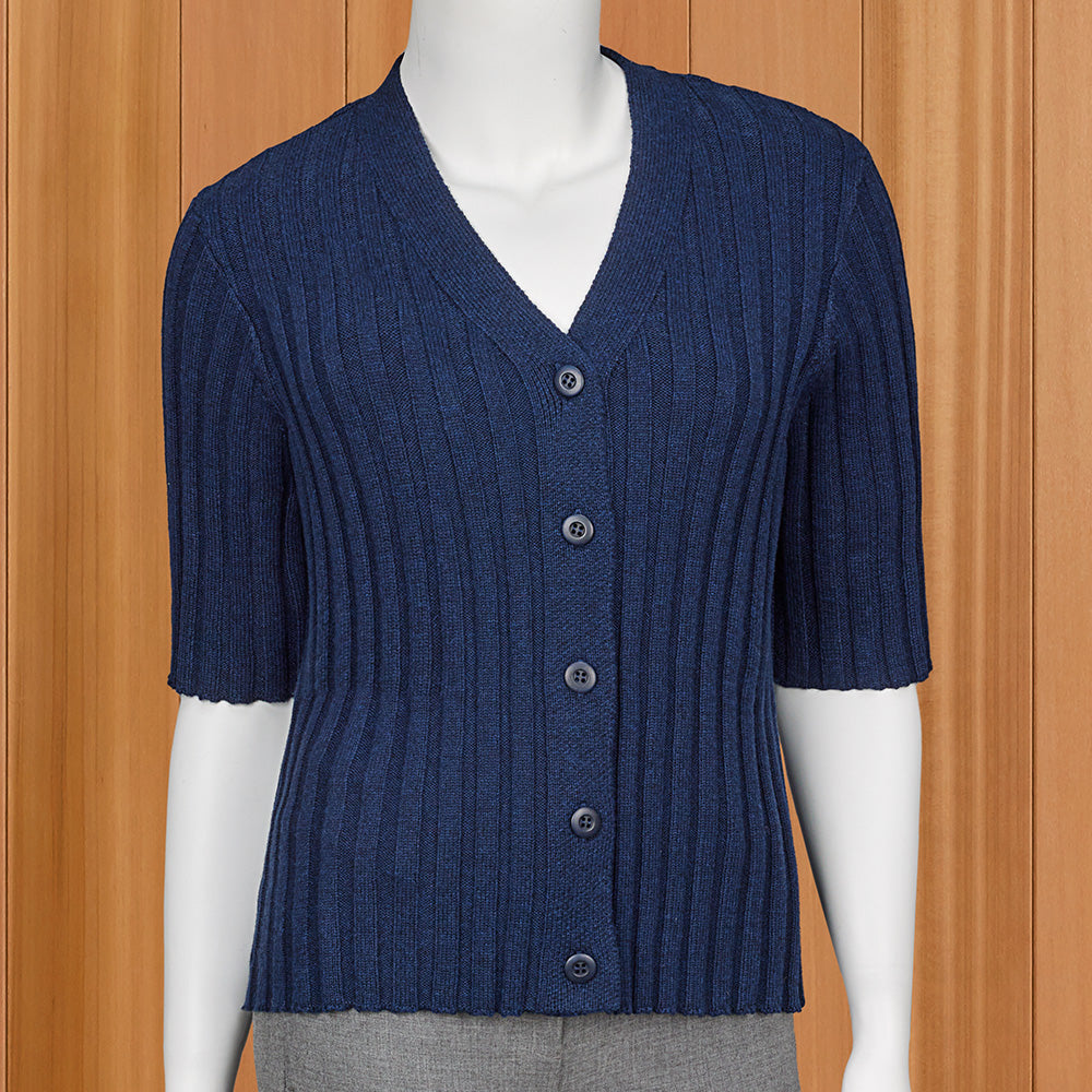 Kinross Women’s Short Sleeve Ribbed Cardigan