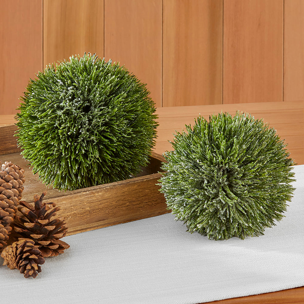 Faux Glitter Pine Orbs