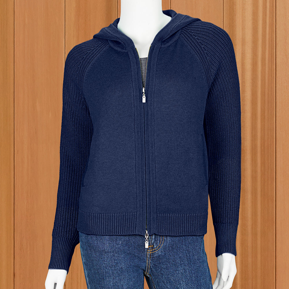 Kinross Women's Zip-Up Knit Hoodie