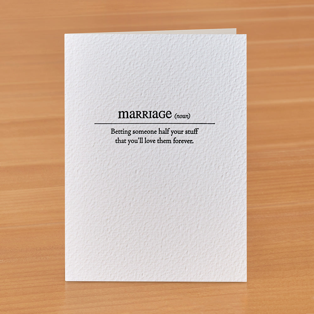Sapling Press Greeting Card, Marriage Definition