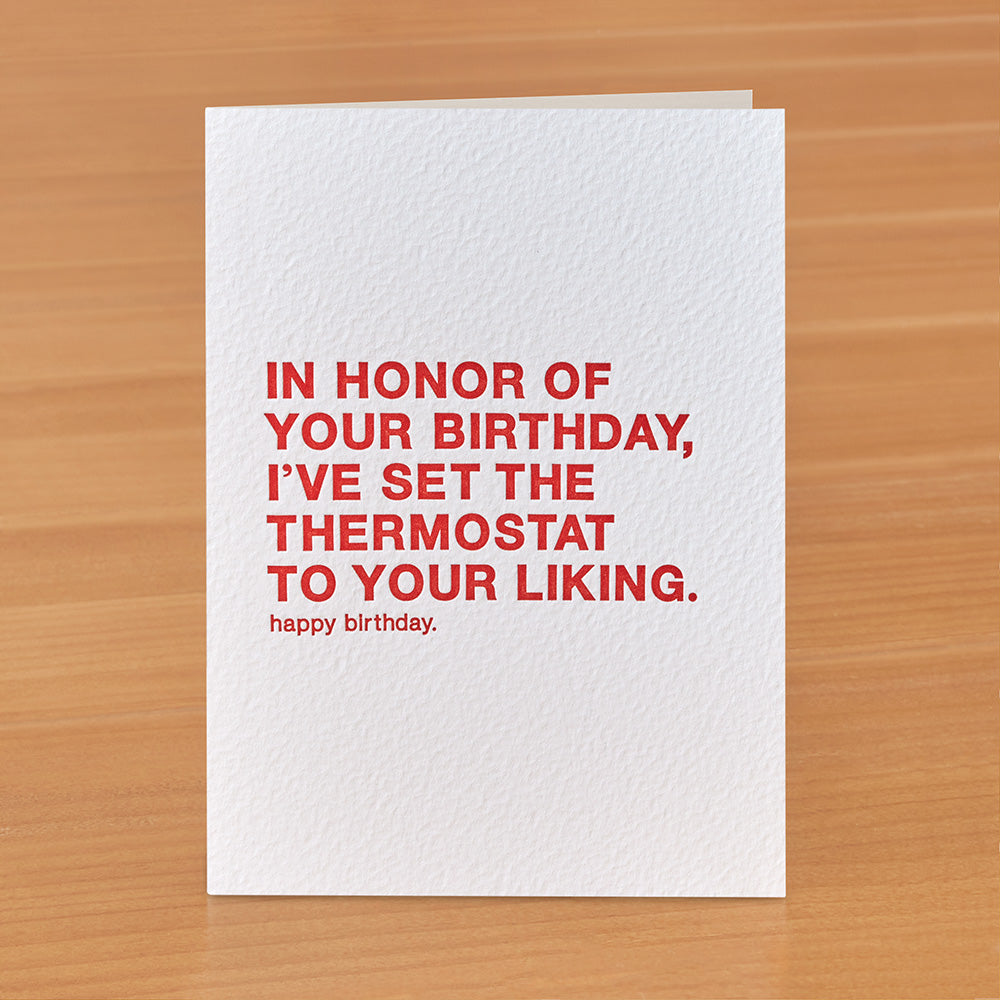 Sapling Press Birthday Card, Thermostat