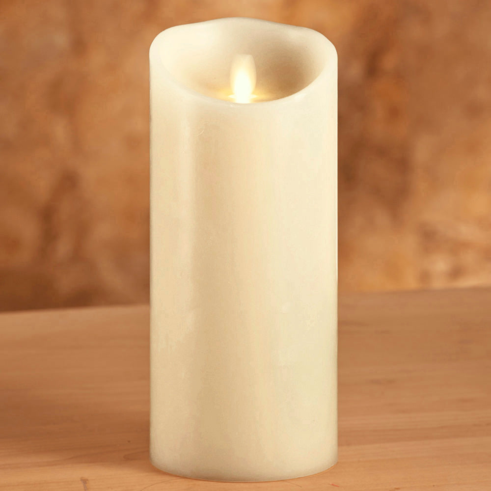 Luminara Vanilla Scented Flameless Pillar Candle, Ivory