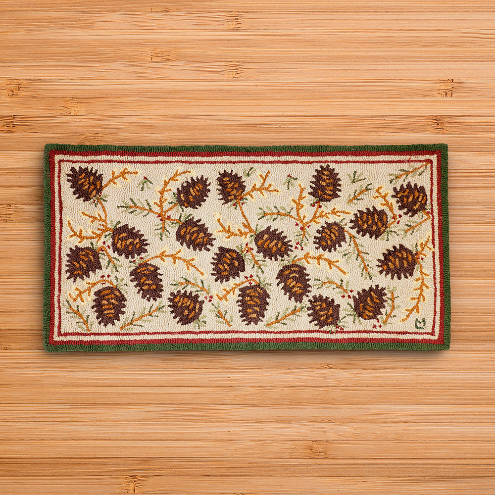 Chandler 4 Corners 2' x 4' Hooked Rug, Northwoods Pinecones