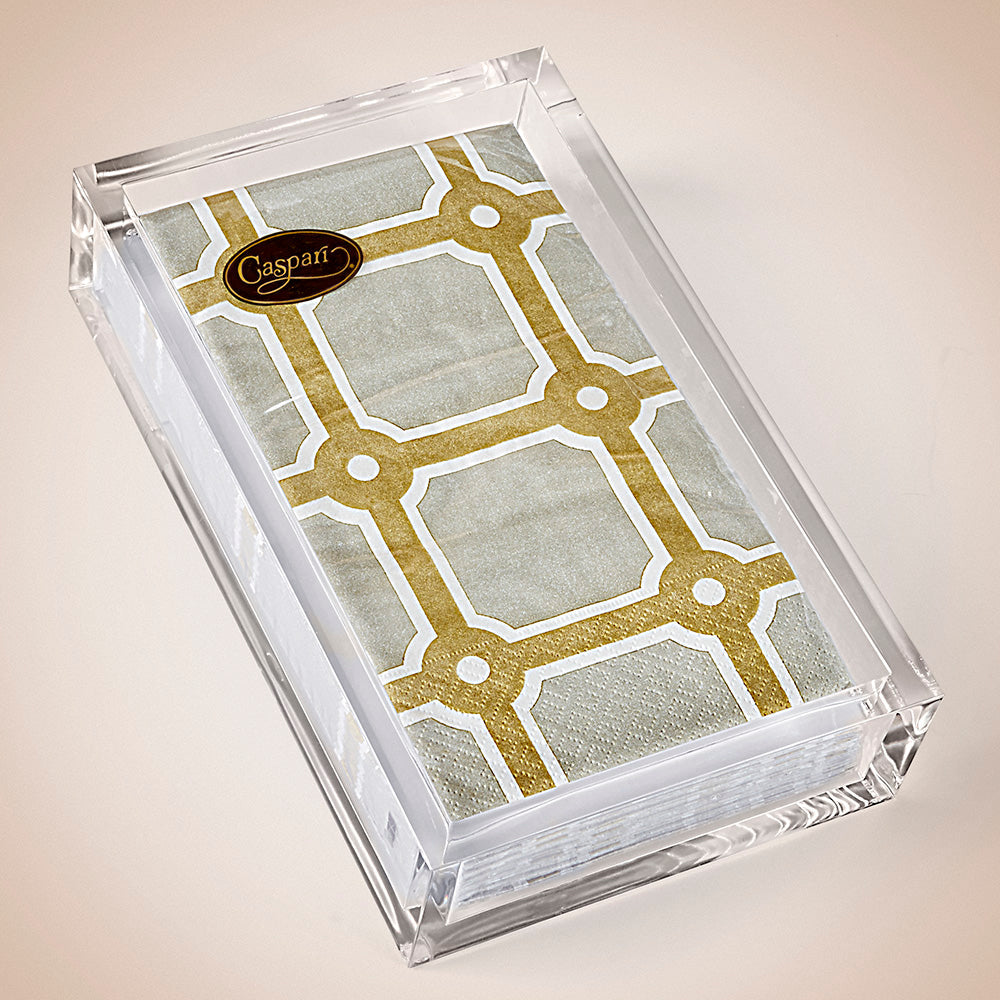 Caspari Acrylic Crystal Lucite Guest Towel Holder