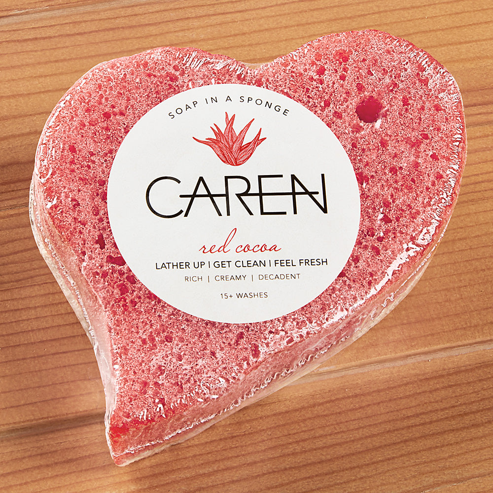 Caren Original Shower Soap Heart Sponge, Red Cocoa - 2.75 oz – To The Nines  Manitowish Waters