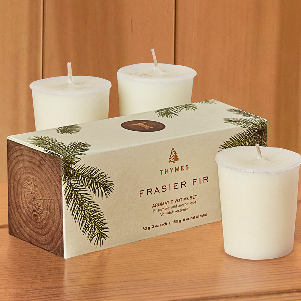 Thymes Frasier Fir Votive Candle Set – To The Nines Manitowish Waters