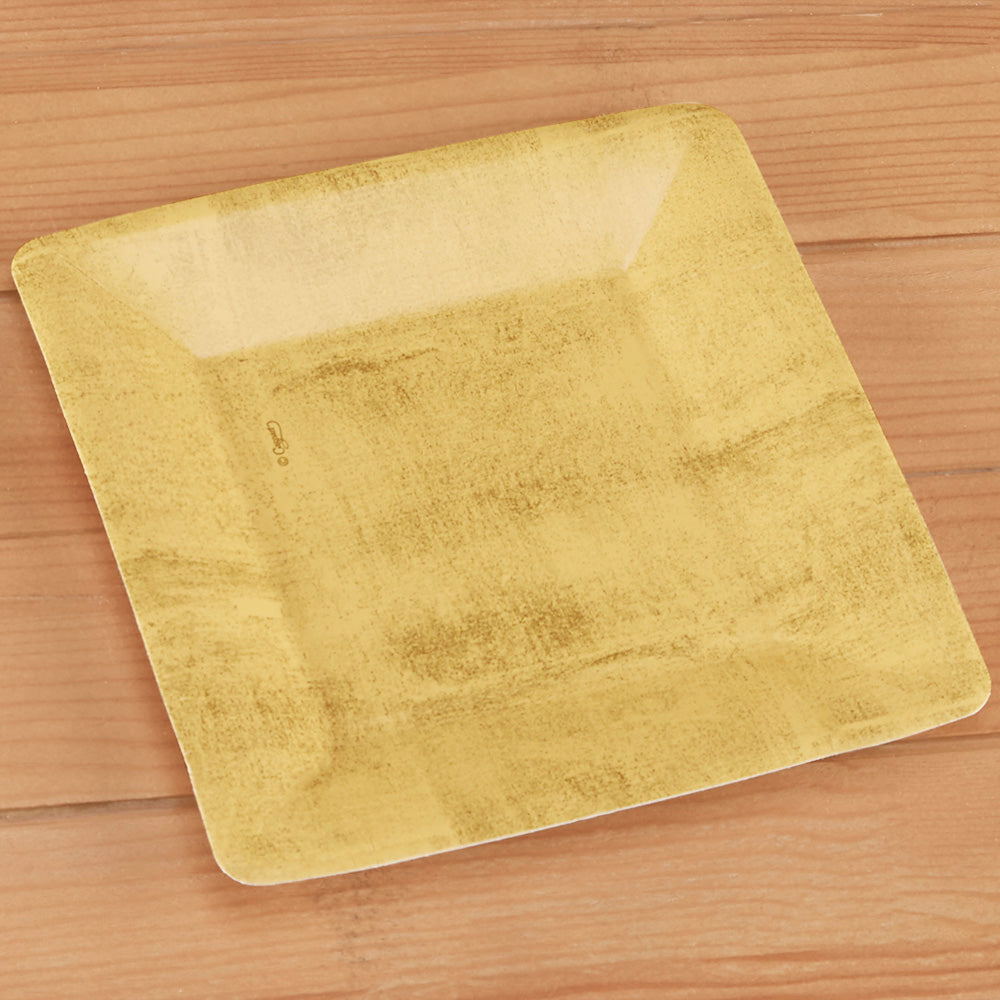 Caspari Square Paper Plates - Gold Leaf