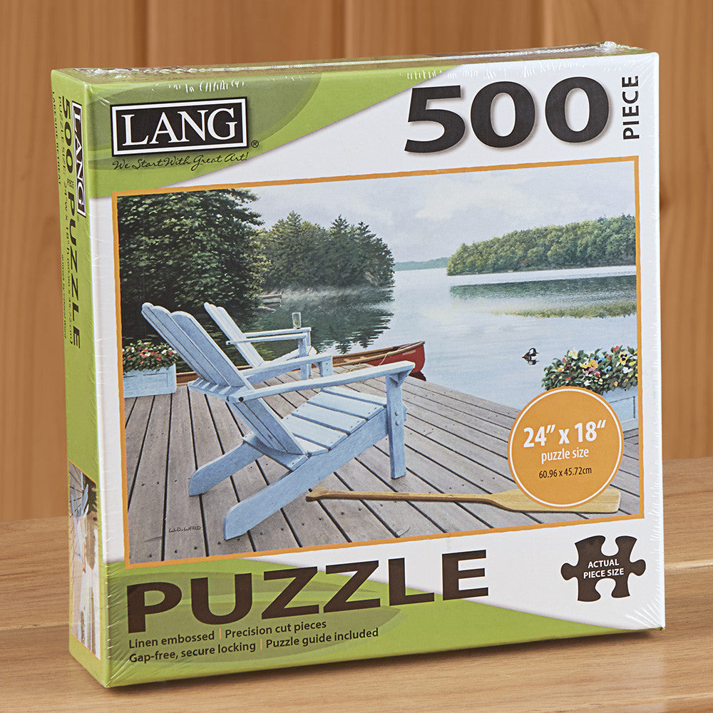 500 Piece Fine Art Jigsaw Puzzle, "Lakeside Retreat " by David Ward