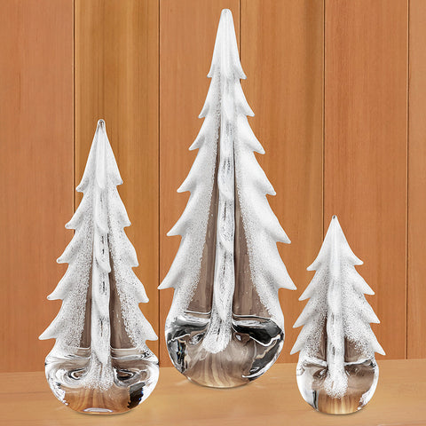 Simon Pearce Glass Evergreen, Snowy Branches