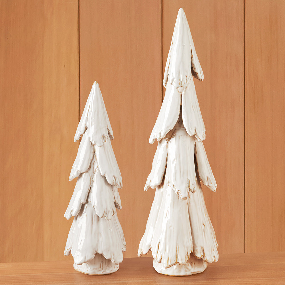 Nordic Stoneware Winter Pine Trees