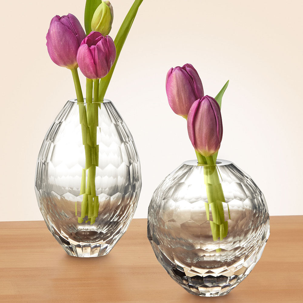 Beatriz Ball Faceted Glass Bud Vase