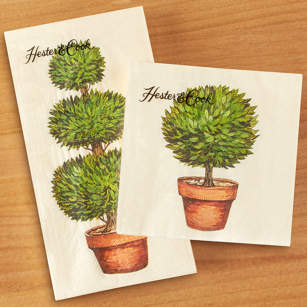 Hester & Cook Paper Napkins & Guest Towels, Topiary