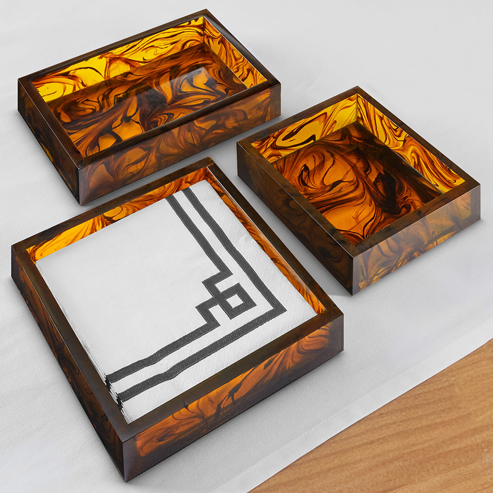 Caspari Tortoiseshell Resin Napkin Holders