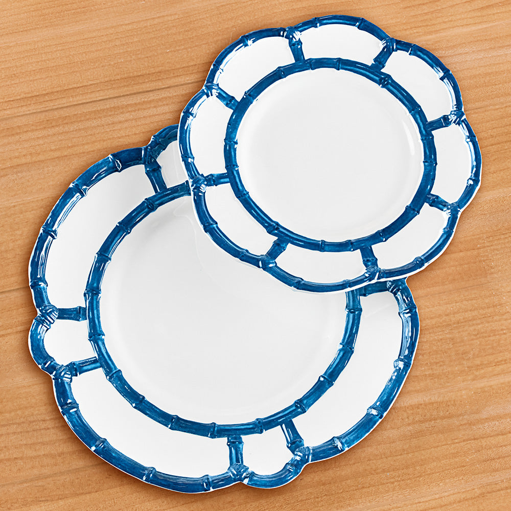 Bamboo Touch Melamine Plates, Set of 4