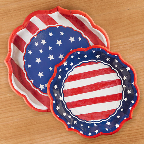 Sophistiplate Wavy Paper Plates, USA Flag