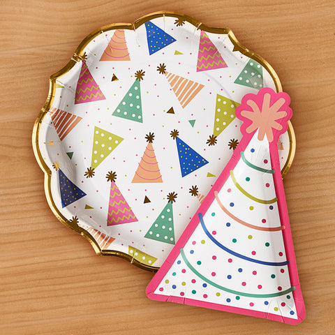 Sophistiplate Wavy Paper Plates, Birthday Party Hats