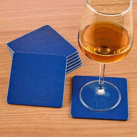 Caspari Lizard Felt-Backed Coaster Set