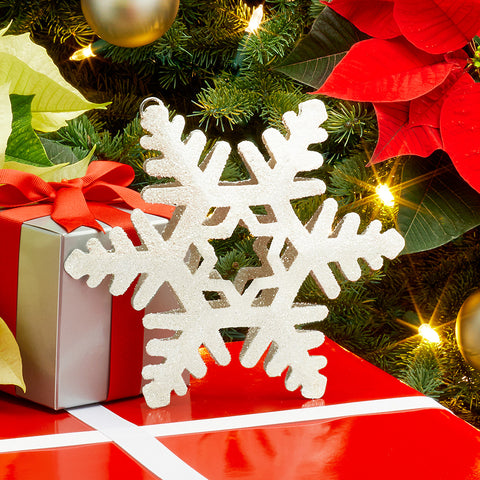 White Metal Snowflake Ornament - 3" and 8"