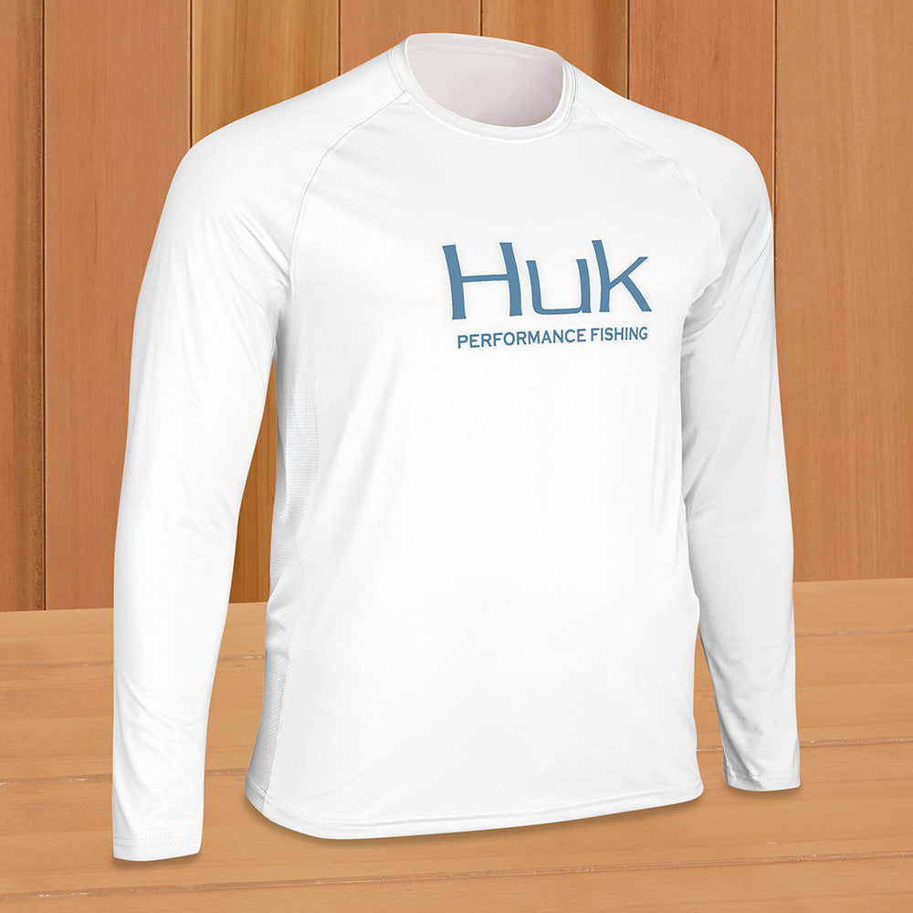 Huk Fishingフィッシングシャツ ブルー/ホワイト M （L） Amazon.com: HUK Men's Standard Pattern Pursuit Long Sleeve
