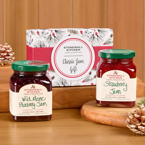Stonewall Kitchen Holiday Classic Jam Collection , Pine Box