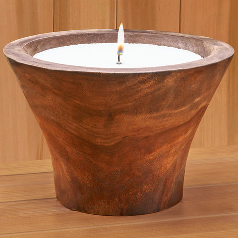 Montes Doggett Ceremony Candle in Teak Bowl