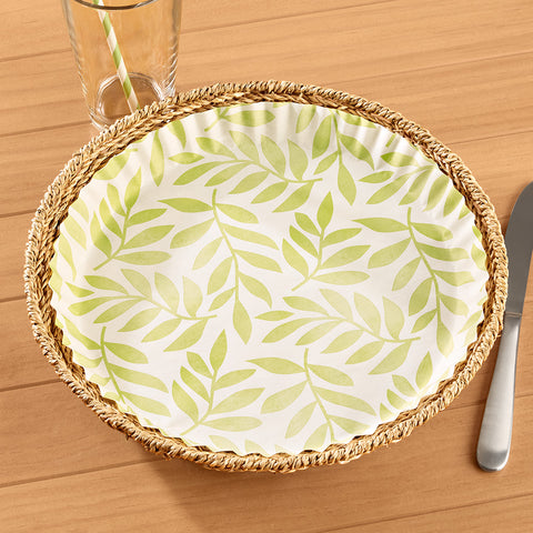 Plate & Pattern Woven Seagrass Plates, Set of 4